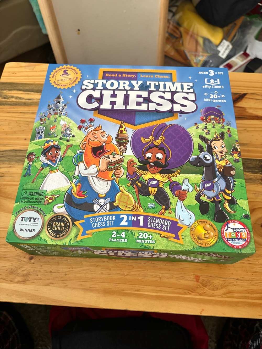 Story Time Chess Kids Board Game – Educational Chess Set (Blue)